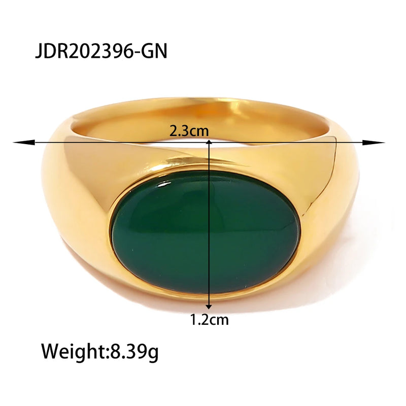 Youthway Oval Lapis Lazuli Stone Ring Waterproof Jewelry