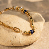 Glass Pearl Lapis Lazuli Water Drop Bracelet Women
