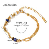 Glass Pearl Lapis Lazuli Water Drop Bracelet Women