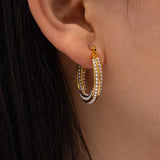 Geometric Stainless Steel Stud Earrings Waterproof Charm Jewelry