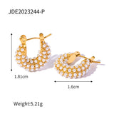 Geometric Stainless Steel Stud Earrings Waterproof Charm Jewelry