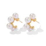 Youthway Stainless Steel Earrings Golden Geometric C Shape