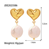 French Vintage Steel Heart Pearl Earrings