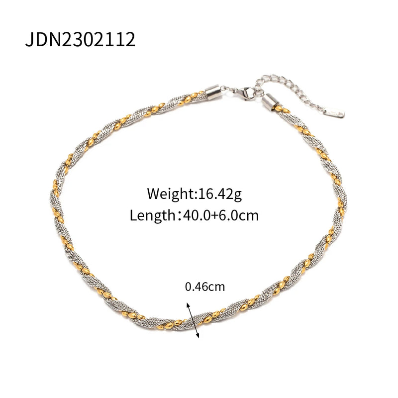 Youthway Two-Tone Stainless Steel Necklace Collar