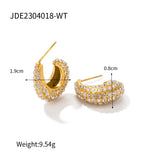 Youthway High Stainless Steel Pearl C-Shape Earrings Women