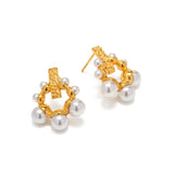Youthway Irregular Pearl Size Earrings PVD 18k Plated High Jewelry