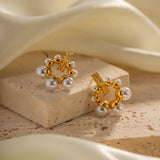 Youthway Irregular Pearl Size Earrings PVD 18k Plated High Jewelry