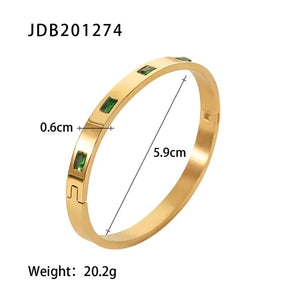 Youthway CZ Bangle Stainless Steel 18K PVD Plated Bracelet