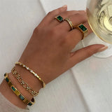 Youthway CZ Bangle Stainless Steel 18K PVD Plated Bracelet