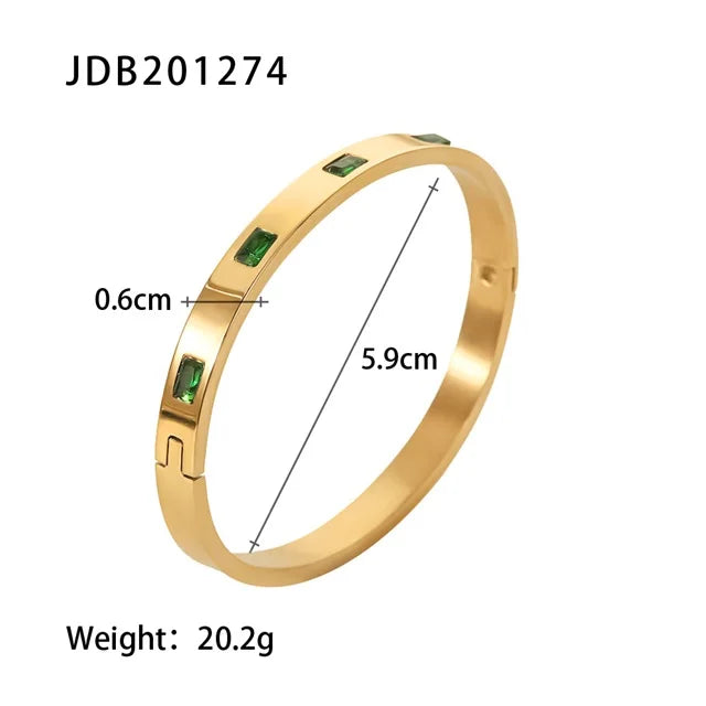 Youthway CZ Bangle Stainless Steel 18K PVD Plated Bracelet