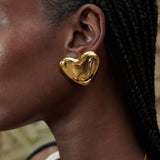 Youthway Geometric Heart Earrings Minimalist Stainless Steel Jewelry