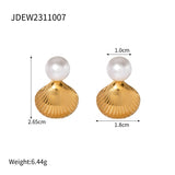 Youthway Arrival Stainless Steel Pearl Shell Shape Earrings