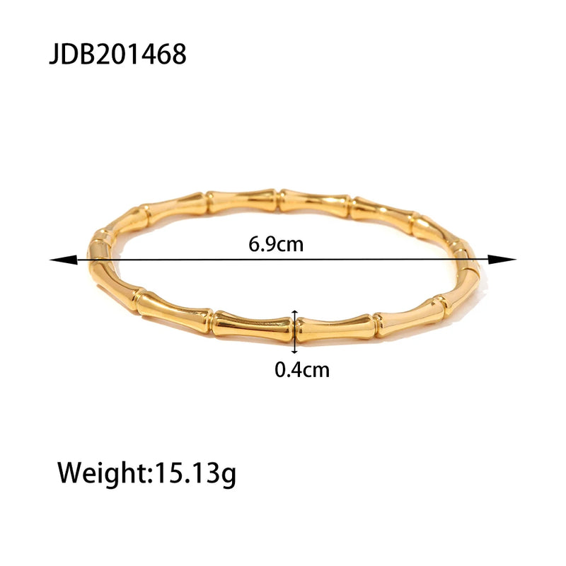 Youthway 18k Plated Bamboo Bracelet - Waterproof Women Jewelry