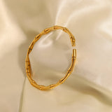 Youthway 18k Plated Bamboo Bracelet - Waterproof Women Jewelry