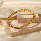 Youthway 18k Plated Bamboo Bracelet - Waterproof Women Jewelry