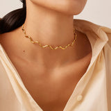 Youthway Wave Choker Bracelet Set Women's Stainless Steel Jewelry