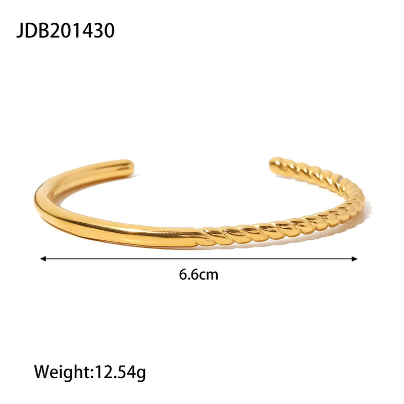 Youthway 316 Stainless Steel Golden Bangle Bracelet for Women Party