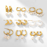 Youthway Pearl Dangle Earrings 316 Stainless Steel Plated PVD Waterproof
