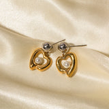 Youthway Shell Bead Pendant Earrings Stainless Steel Charm Jewelry