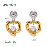 Youthway Shell Bead Pendant Earrings Stainless Steel Charm Jewelry