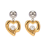 Youthway Shell Bead Pendant Earrings Stainless Steel Charm Jewelry