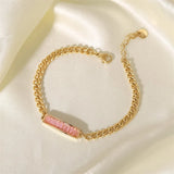 Youthway Pink CZ Stainless Steel Pendant Bracelet Charm