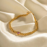 Youthway Green Heart CZ Bracelet for Women