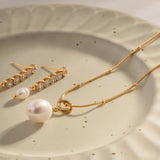 Youthway Pearl Pendant Necklace Stainless Steel Women