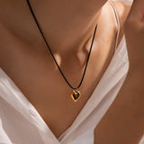Youthway Rope Chain Heart Pendant Necklace for Women's Jewelry