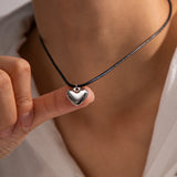 Youthway Rope Chain Heart Pendant Necklace for Women's Jewelry