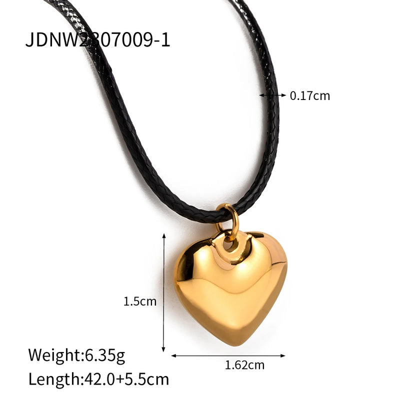 Youthway Rope Chain Heart Pendant Necklace for Women's Jewelry