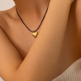 Youthway Rope Chain Heart Pendant Necklace for Women's Jewelry