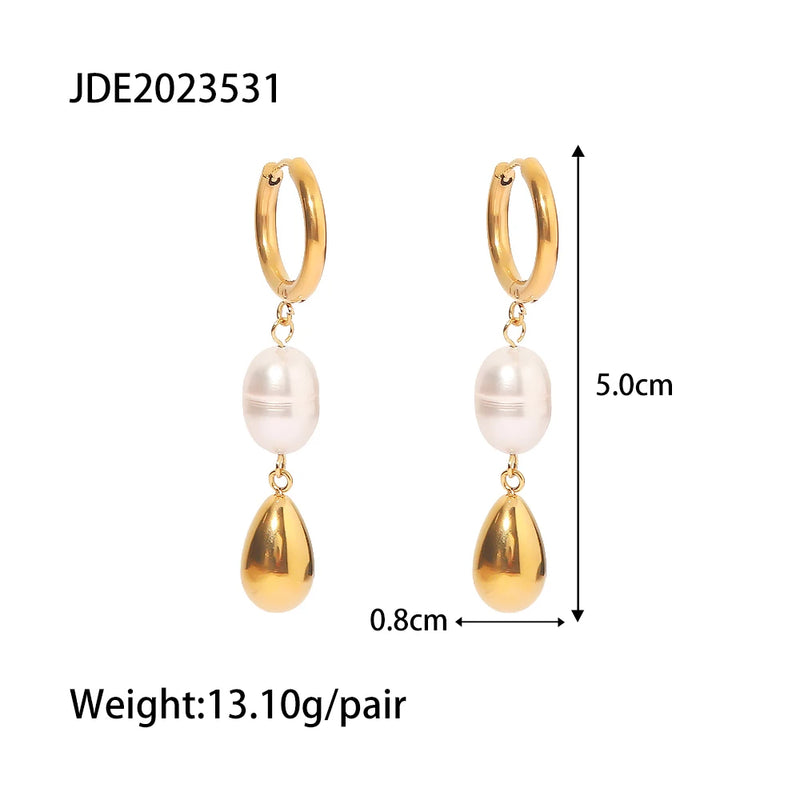 Youthway Stainless Steel Water Drop Earrings