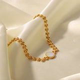 Youthway Heart Circle Bracelet Golden Metal Waterproof Jewelry
