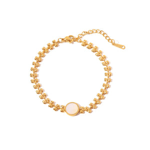 Youthway Heart Circle Bracelet Golden Metal Waterproof Jewelry