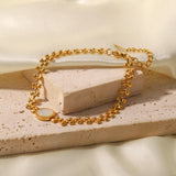 Youthway Heart Circle Bracelet Golden Metal Waterproof Jewelry