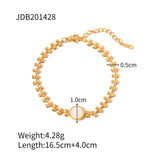 Youthway Heart Circle Bracelet Golden Metal Waterproof Jewelry