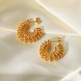 Youthway C-Shaped Earrings 18K PVD Plated Hoop Earrings