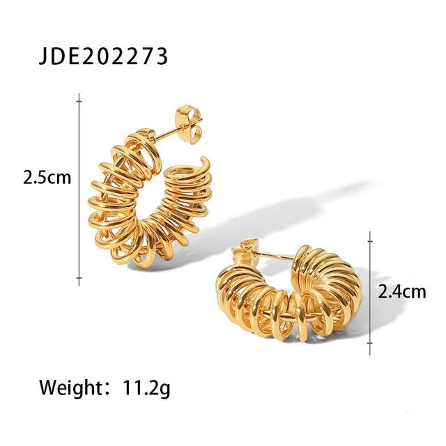 Youthway C-Shaped Earrings 18K PVD Plated Hoop Earrings