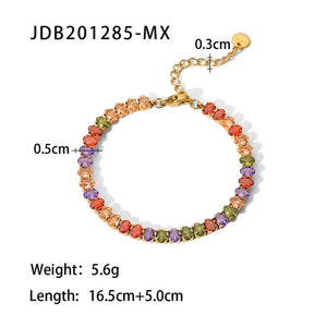 Youthway Colorful CZ Bracelet Adjustable Wrist Jewelry