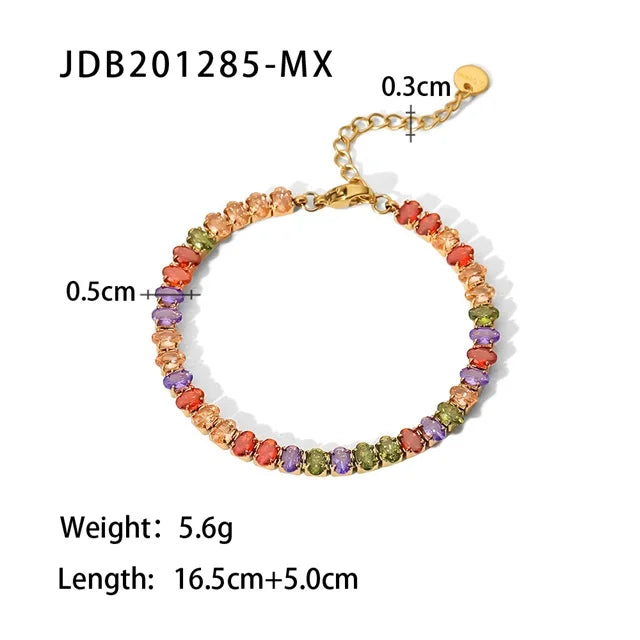 Youthway Colorful CZ Bracelet Adjustable Wrist Jewelry