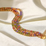 Youthway Colorful CZ Bracelet Adjustable Wrist Jewelry