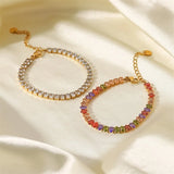 Youthway Colorful CZ Bracelet Adjustable Wrist Jewelry