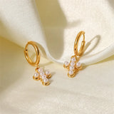 Youthway CZ Pearl Geometric Drop Dangle Earrings