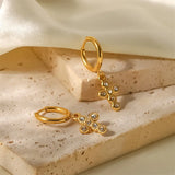 Youthway CZ Pearl Geometric Drop Dangle Earrings