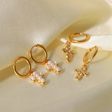 Youthway CZ Pearl Geometric Drop Dangle Earrings