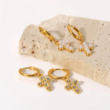 Youthway CZ Pearl Geometric Drop Dangle Earrings