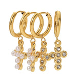 Youthway CZ Pearl Geometric Drop Dangle Earrings