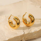 Youthway Stainless Steel Geometric Earrings Golden Stud Jewelry