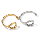 Youthway Stainless Steel Irregular Cuff Bracelet Unisex Wrist Jewelry